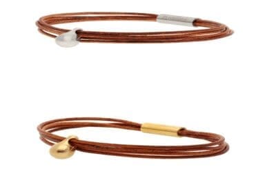 Charm armband cognac